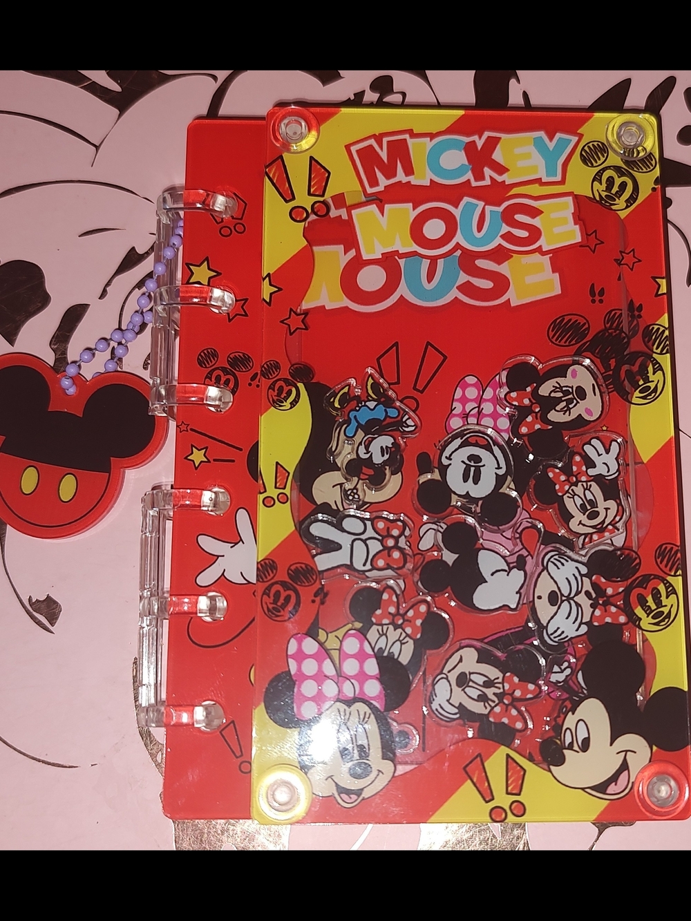 Mickey Mouse A7 Size Acrylic Shaker Notebook With Paper